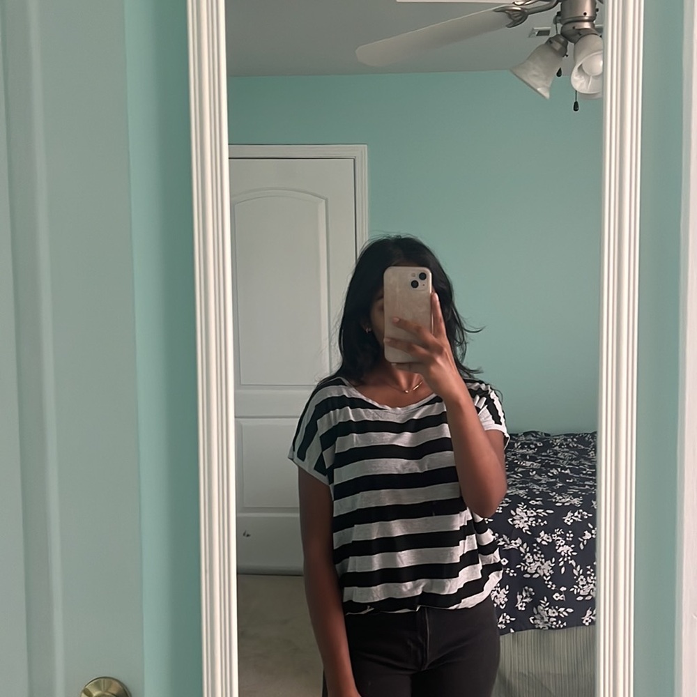 Forever 21 black and gray striped shirt